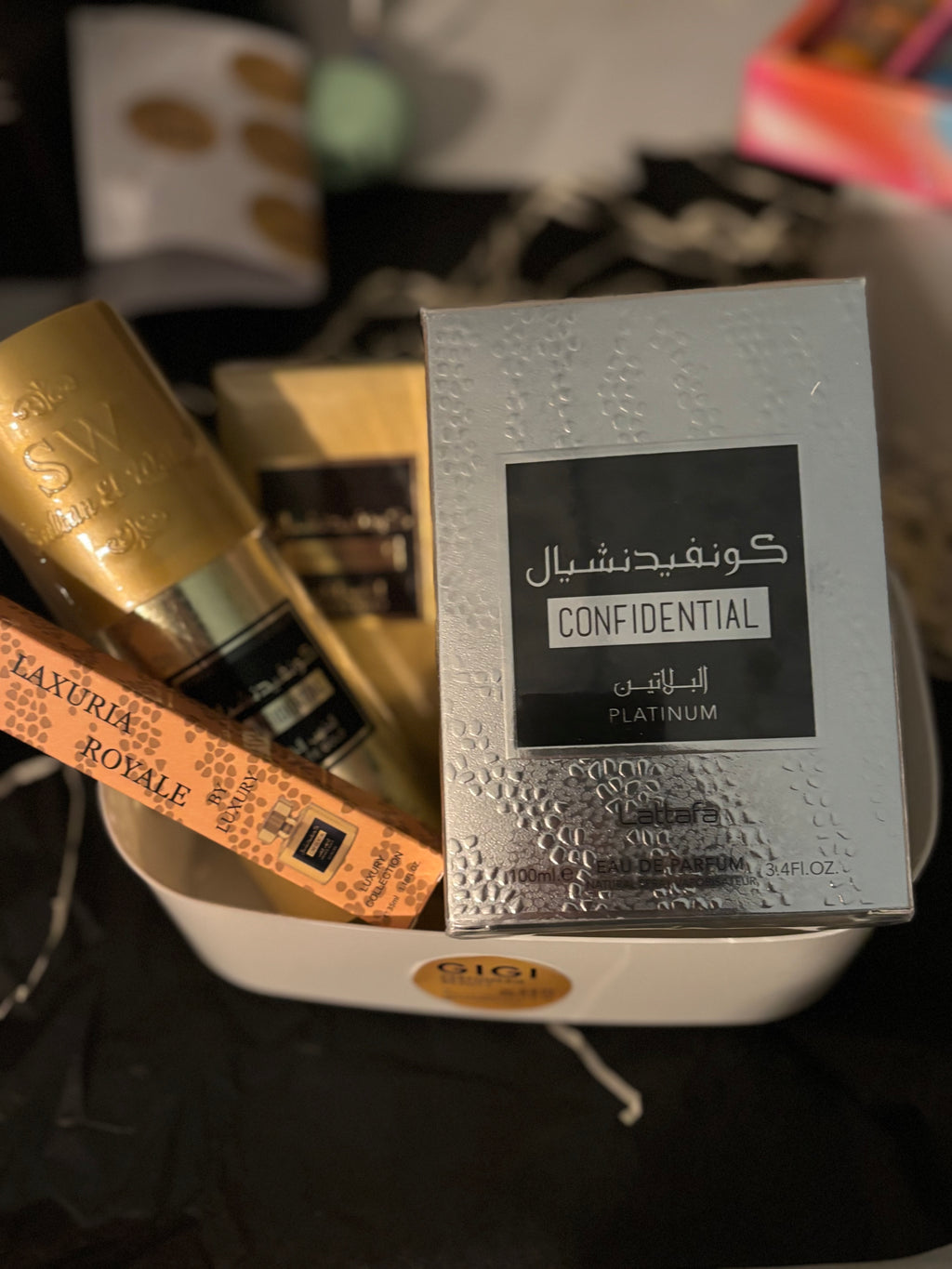Coffret cadeau- CONFIDENTIAL Gold et Platinium- Lattafa