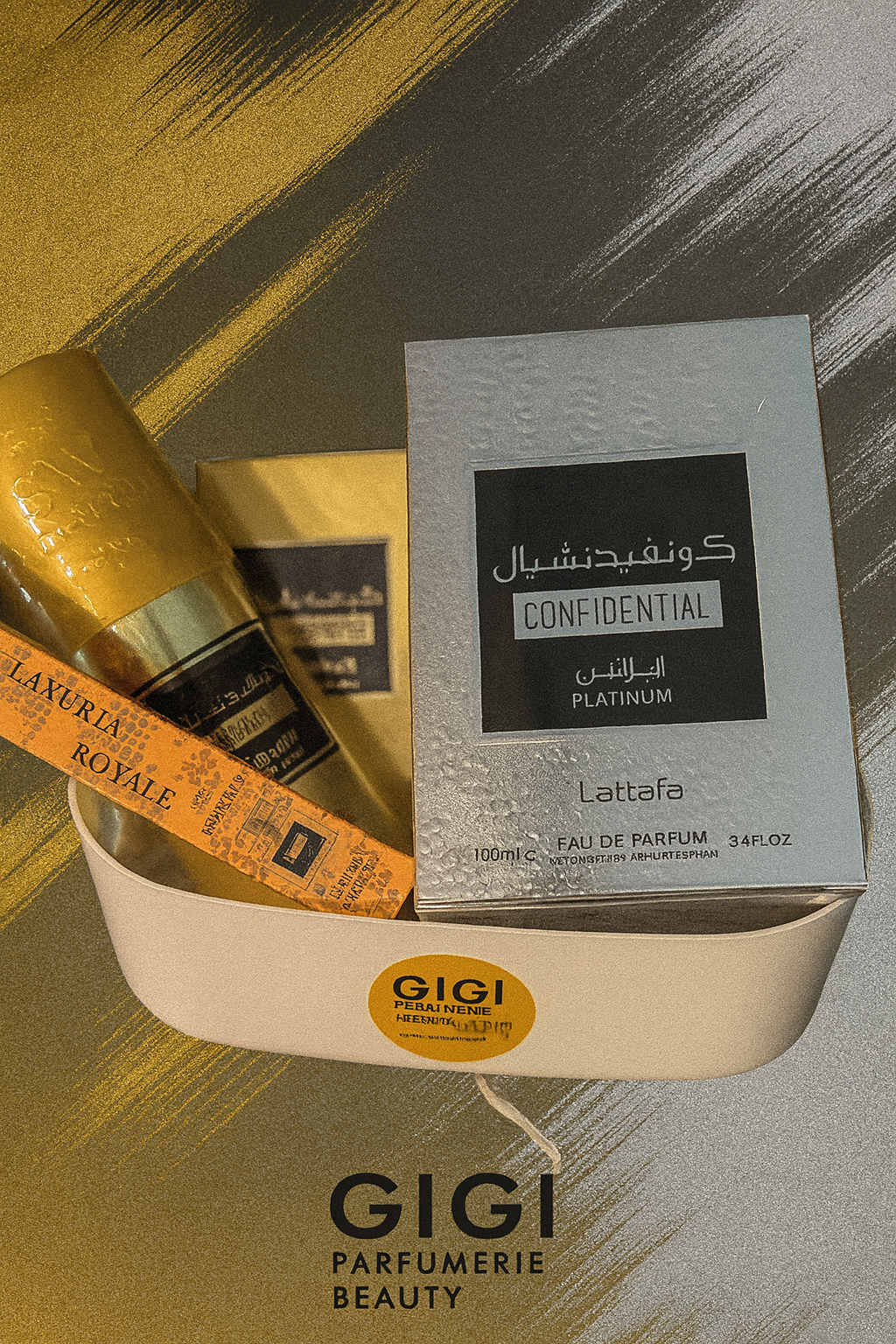 Coffret cadeau- CONFIDENTIAL Gold et Platinium- Lattafa