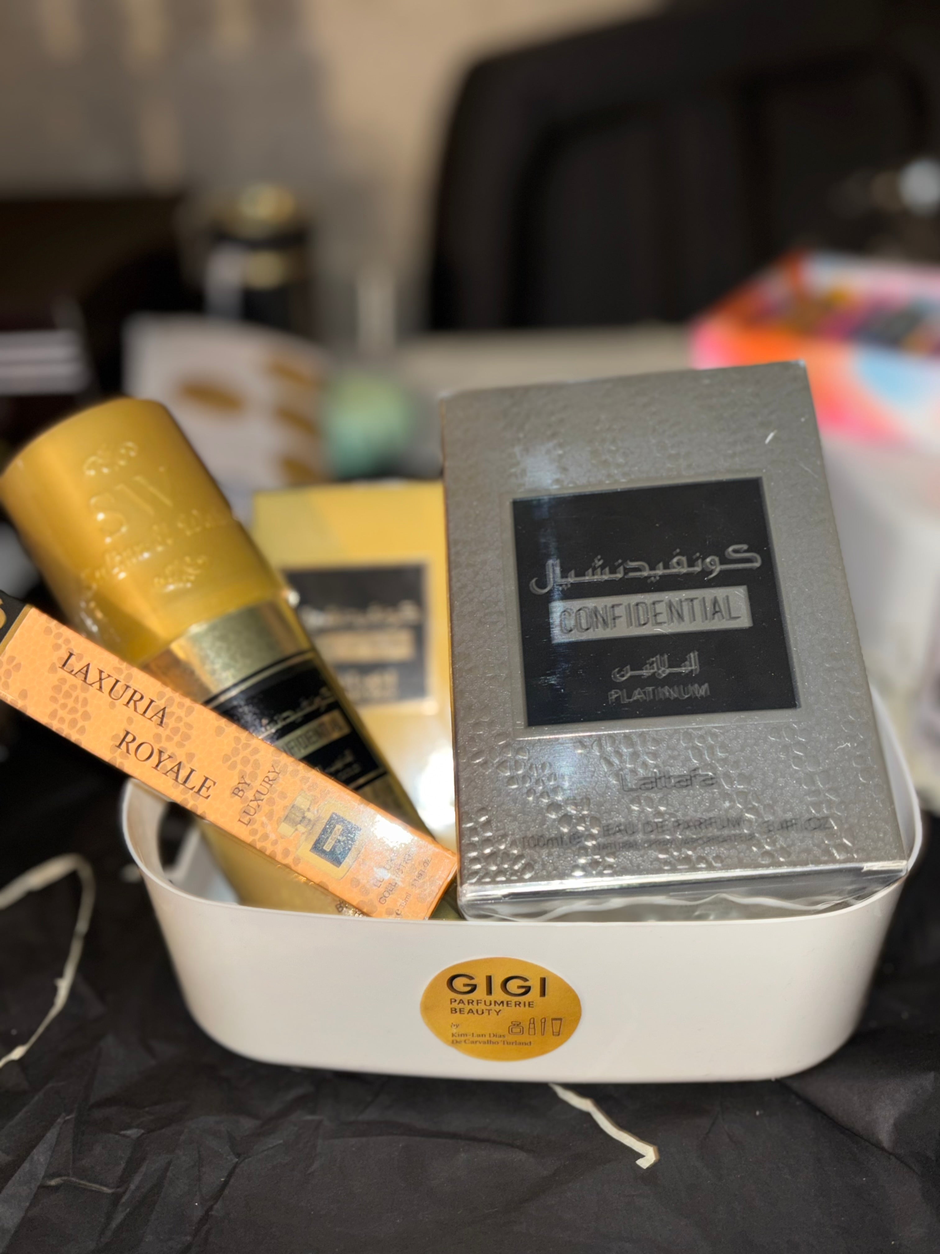 Coffret cadeau- CONFIDENTIAL Gold et Platinium- Lattafa