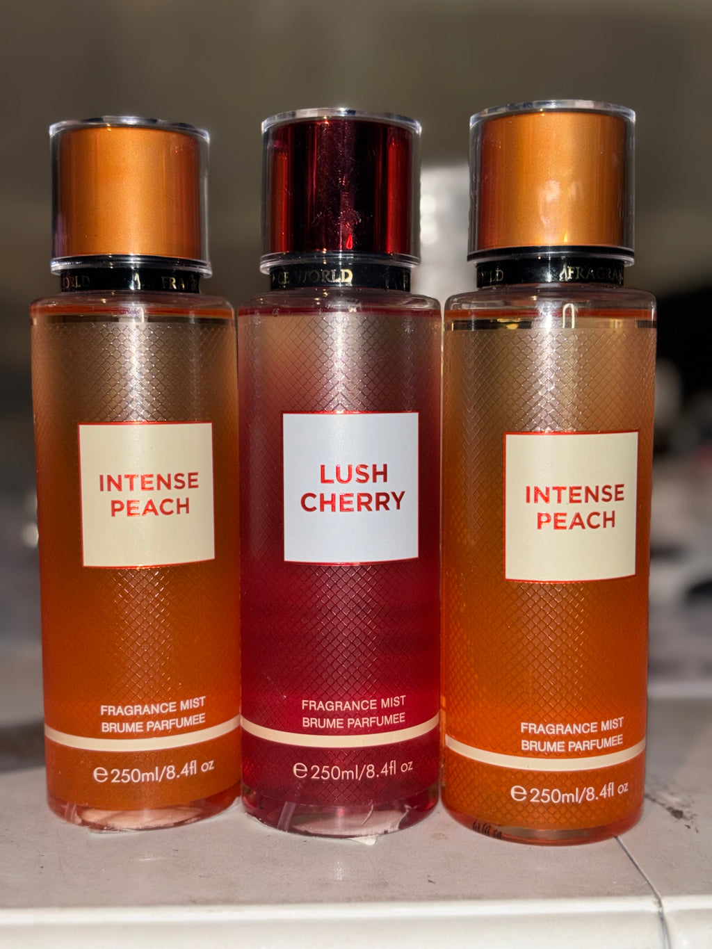 Cherry- Peach- brumes parfumées- 250 ml- Fragance World