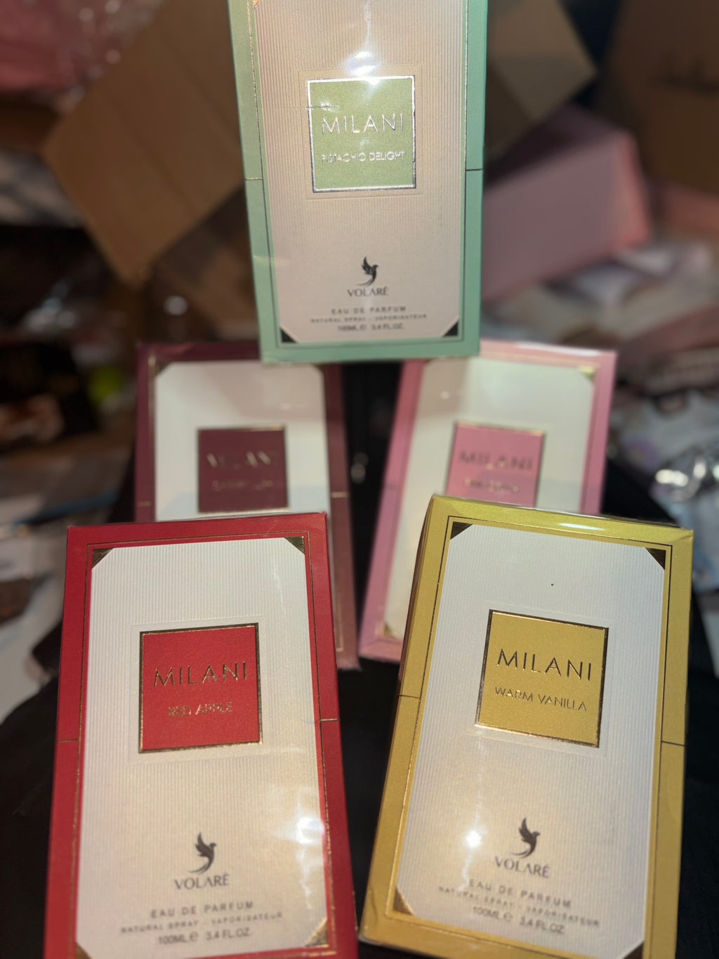 Collection Milani- (Pink Crush, Pistachio, Red Apple, Cherry Lush, Warm Vanilla), Eau de parfum 100 ml- Volare