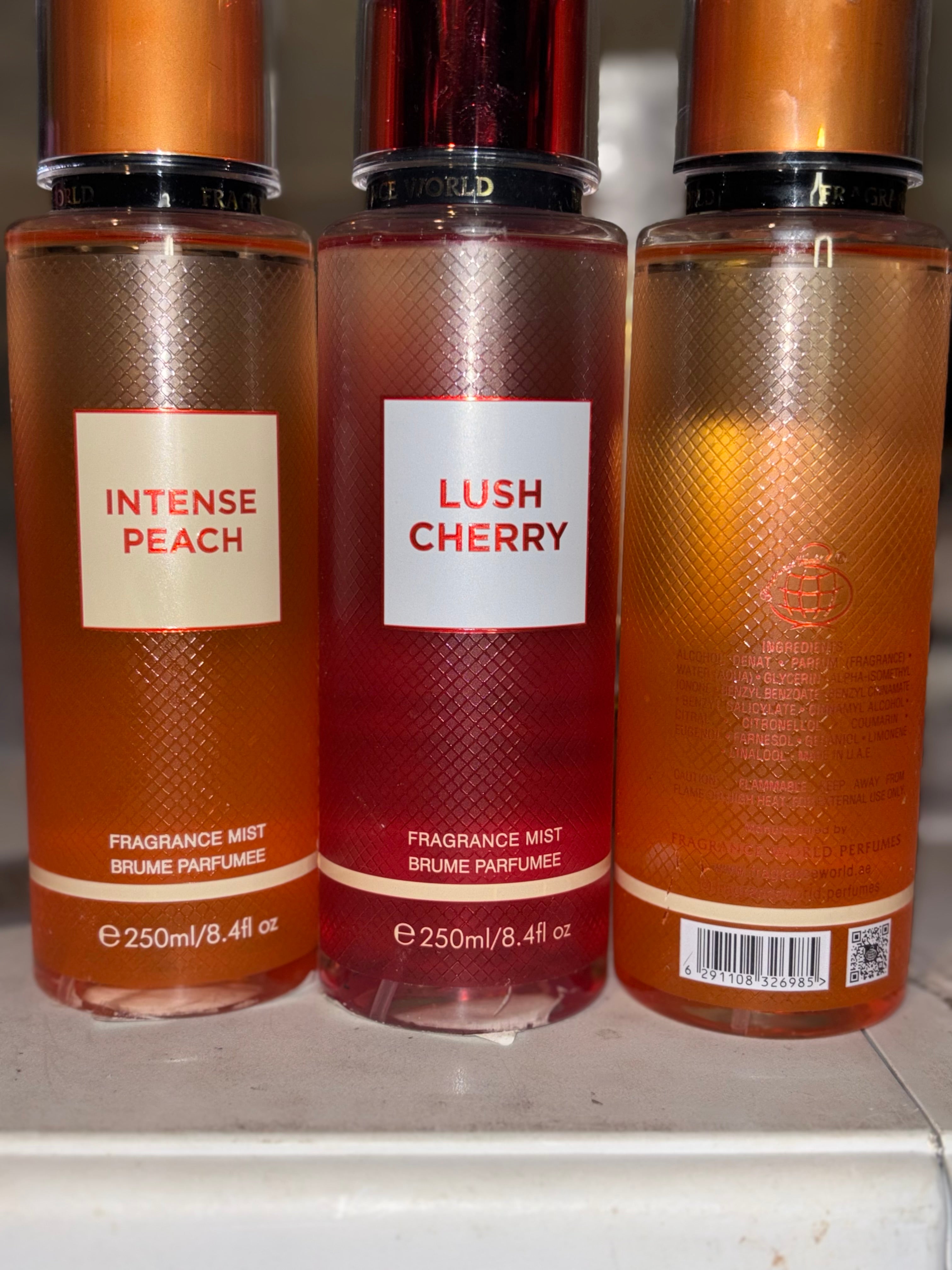 Cherry- Peach- brumes parfumées- 250 ml- Fragance World