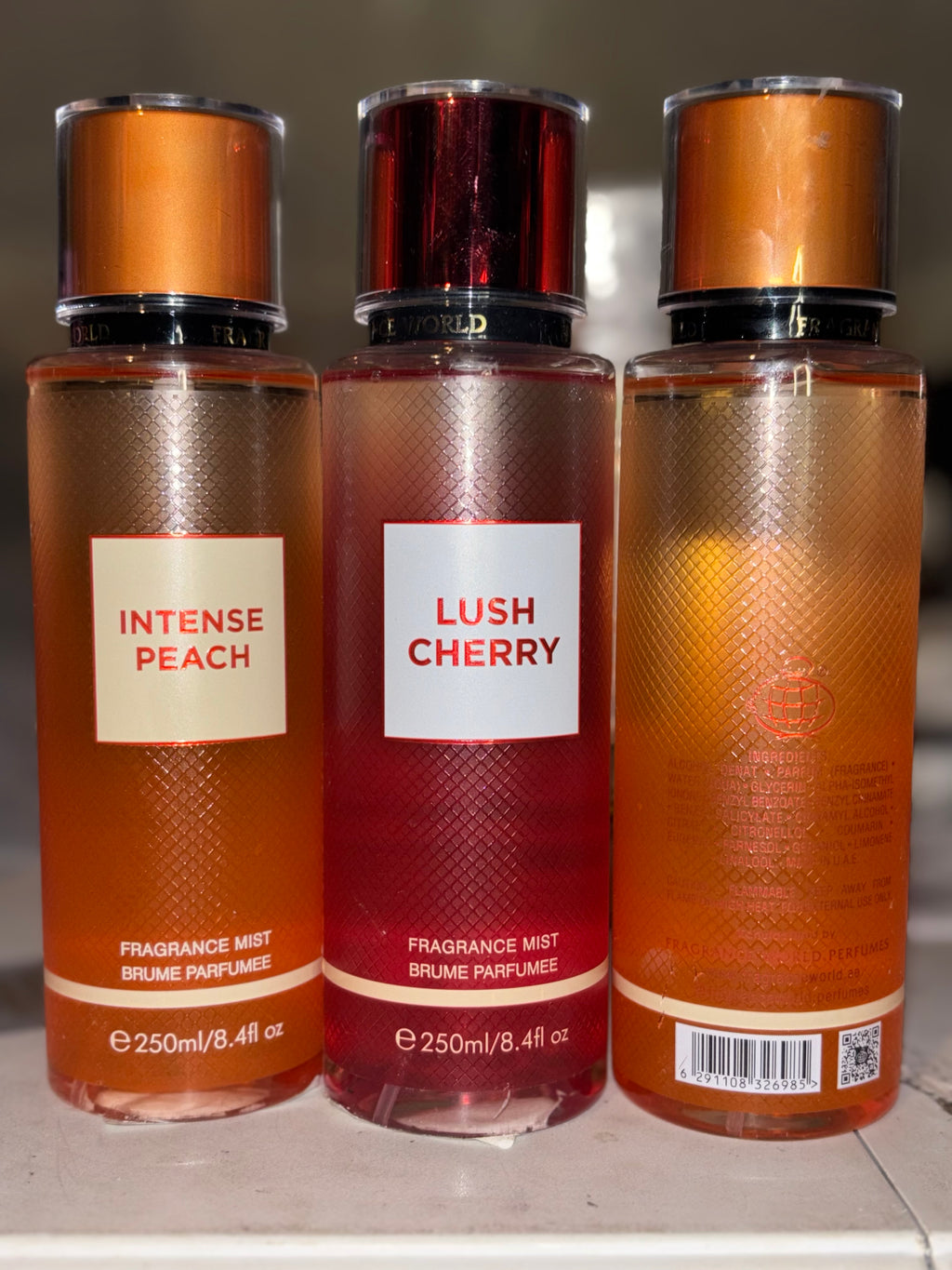 Cherry- Peach- brumes parfumées- 250 ml- Fragance World